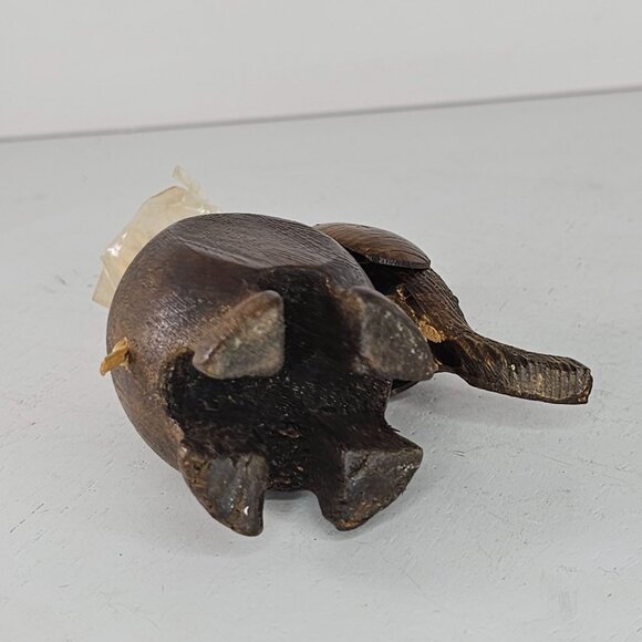 Handcrafted Wooden Elephant Toothpick Holder With Toothpicks *Flawed* - Picture 8 of 8